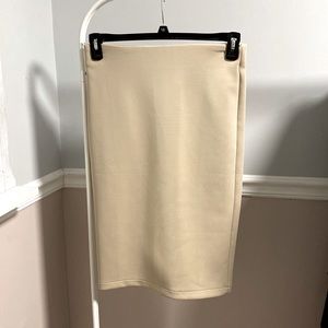 Womens Cream Pencil Skirt